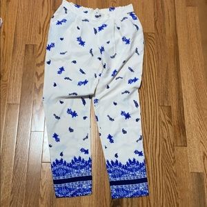 Blue print loose fit pants